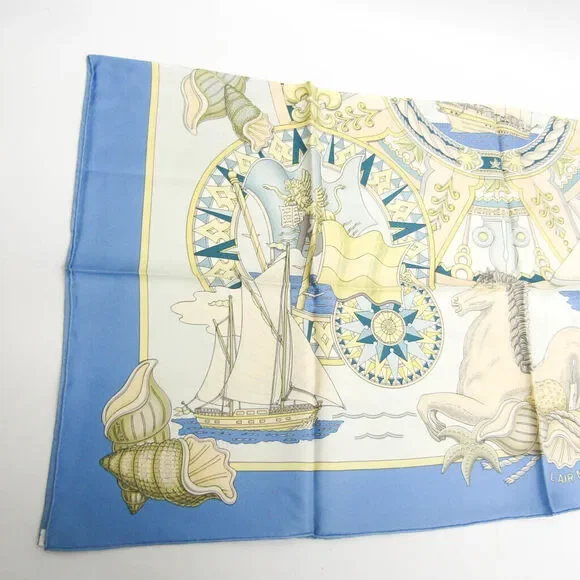 Hermes Carré 90 L Air Marin Women's #137150H29B - Picture 4 of 10